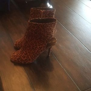 Animal Print Ankle Bootie with cut out toe